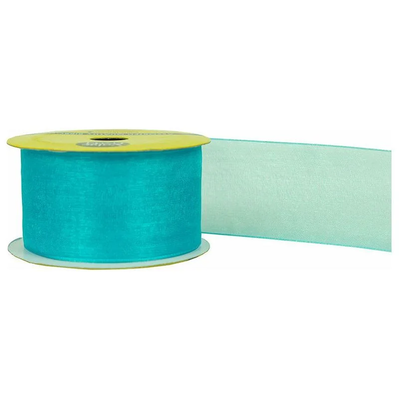  -Anti-scratch sofa protective coverRibbon Woven Edge Organza - Turquoise