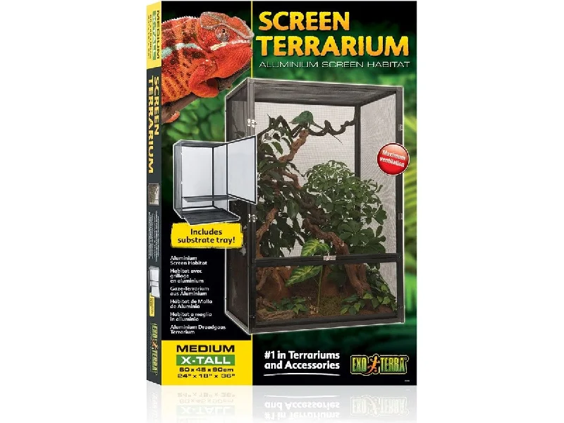 - Remote interactive pet feederExo Terra Screen Terrarium - Medium/X-Tall 60 x 45 x 90cm