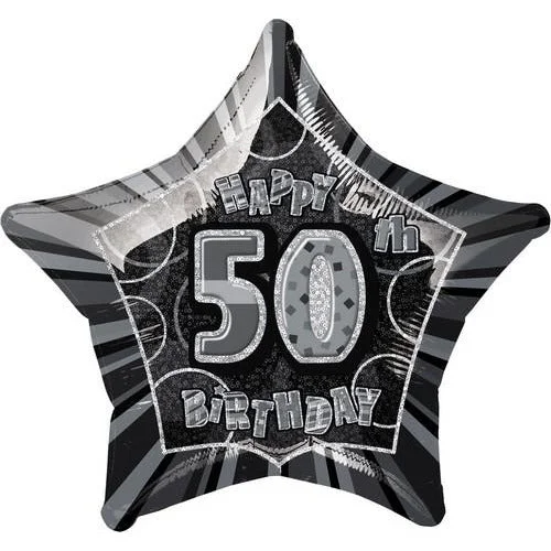  -Non-contact cat thermometerGlitz Black & Silver 50th Birthday - Star Foil Balloon