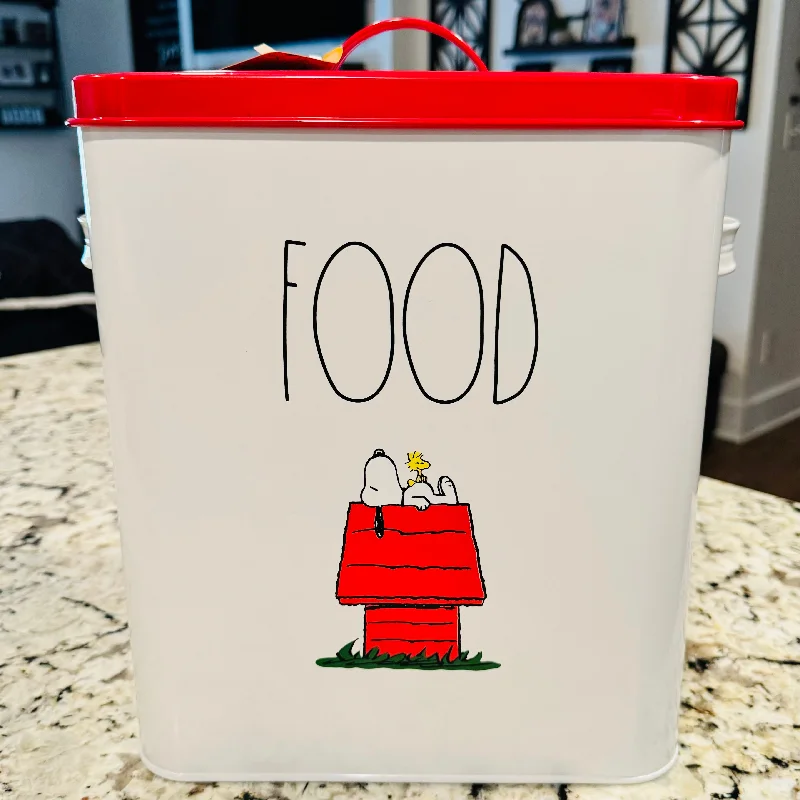 - Natural ingredient dog foodNew Rae Dunn x Peanuts Snoopy metal dog food container red & white FOOD