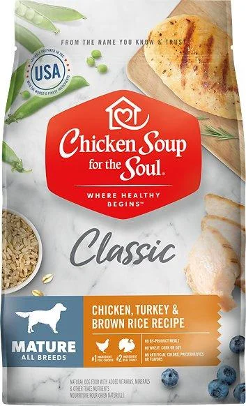 - Dog food improves immunityChicken Soup For The Soul Mature Recipe with Chicken, Turkey & Brown Rice Dry Dog Food