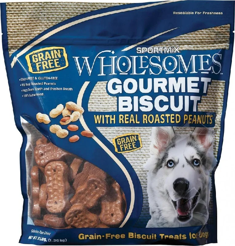 Dog FoodWholesomes Gourmet Biscuits with Real Roasted Peanuts Grain Free Dog Treats