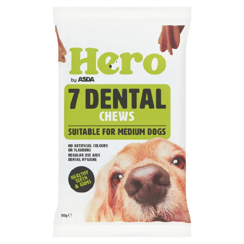 - Pet stroller can be taken on the planeHero by ASDA 7 Dental Chews Suitable For Medium Dogs 180g