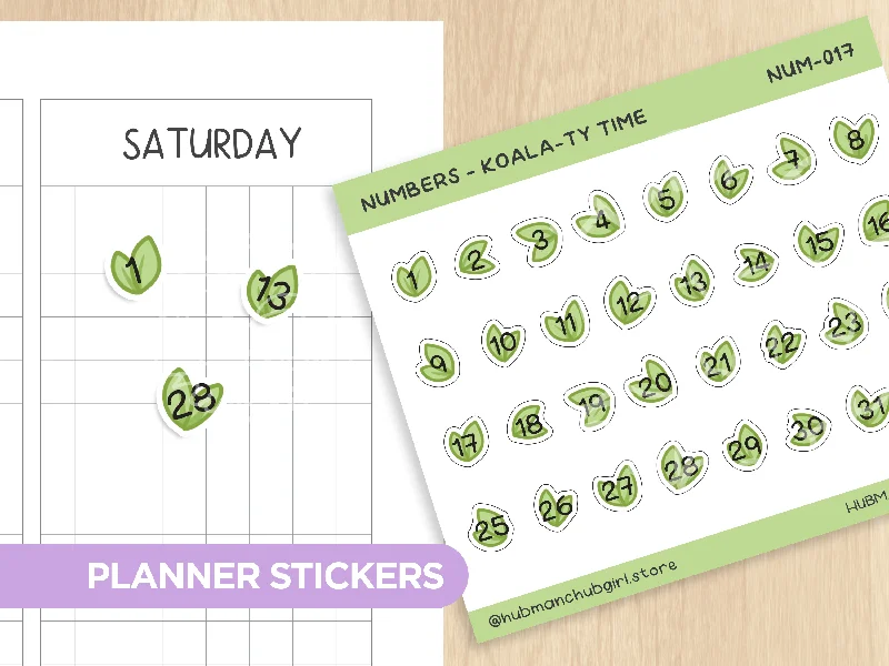  -Explosion-proof leash FOR LARGE dogsNumbers - Koala-Ty Time Planner Stickers