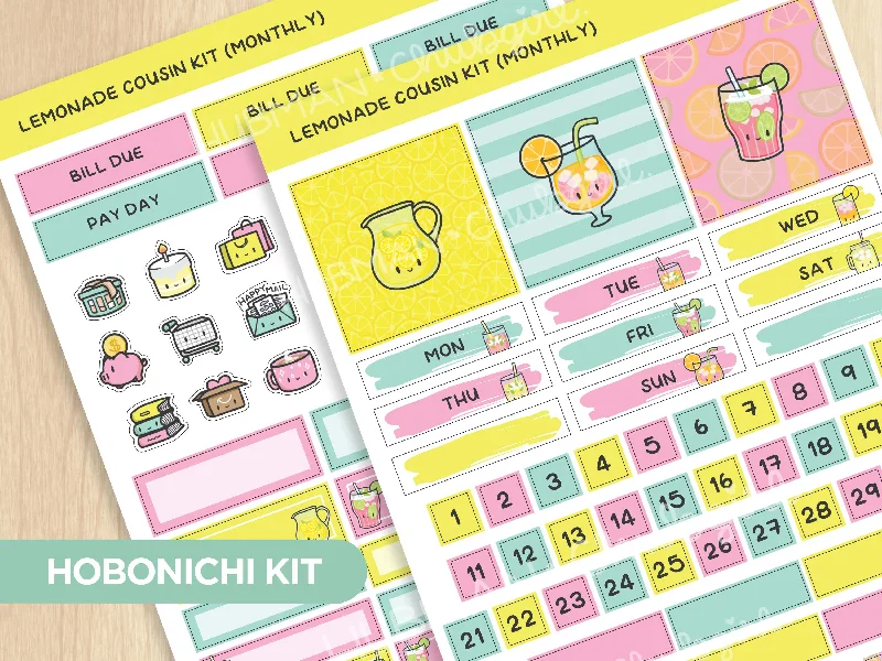  -Anti-scratch sofa protective coverLemonade Theme Hobonichi Cousin Monthly Kit (Set of 2)