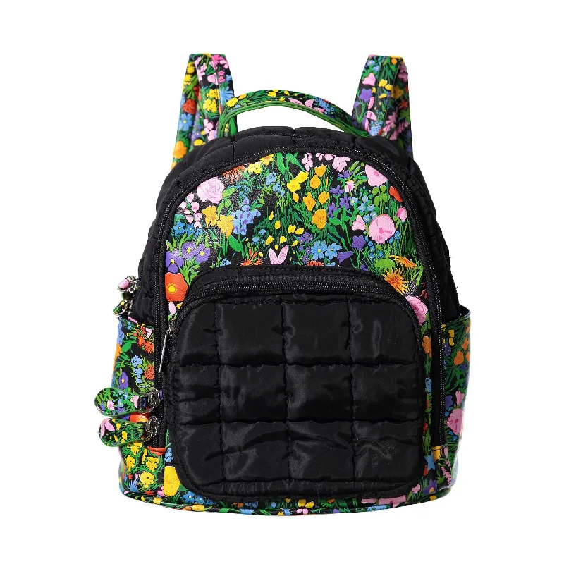 - Pet stroller can be taken on the planeBari Lynn Floral Black Mini Quilted Backpack