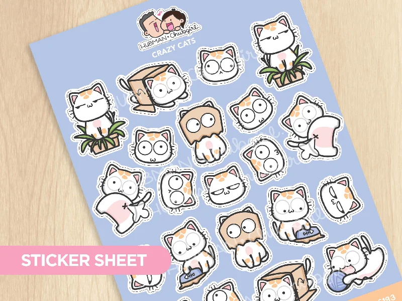  -Non-contact cat thermometerCrazy Cats 1 Sticker Sheet