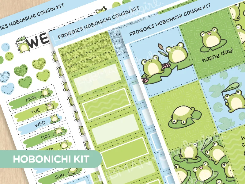 - Organic cotton dog bibsPonds and Froggies Theme Hobonichi Cousin Weekly Kit (Set of 3)