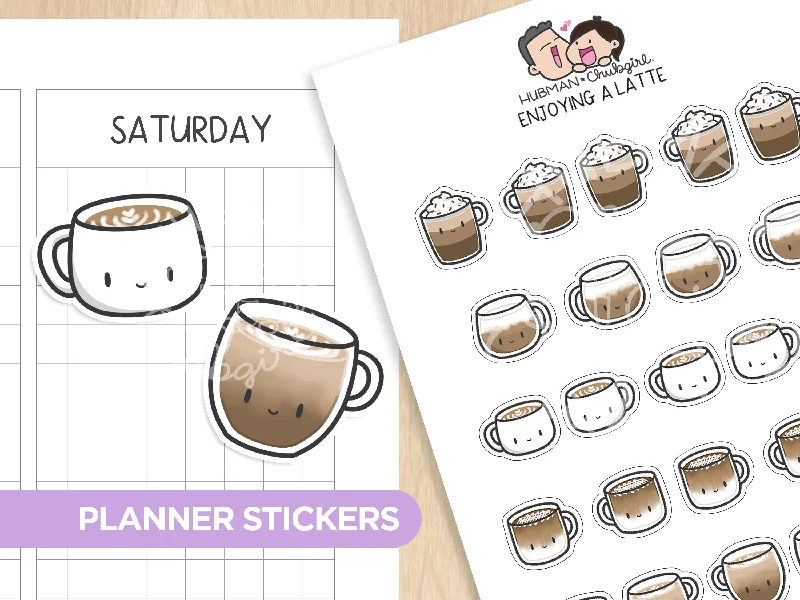 - Cat nail clippers with LED lightsEnjoying a Latte Planner Stickers