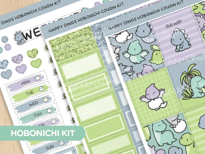 - Winter dog thick down jacketHappy Dinos Theme Hobonichi Cousin Weekly Kit (Set of 3)