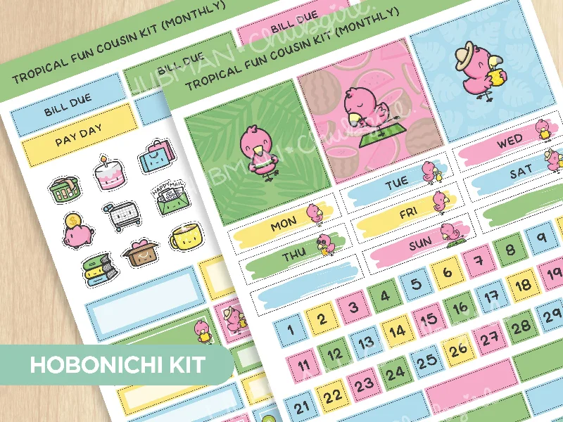 - Pregnant cat delivery room warming boxTropical Fun Theme Hobonichi Cousin Monthly Kit (Set of 2)