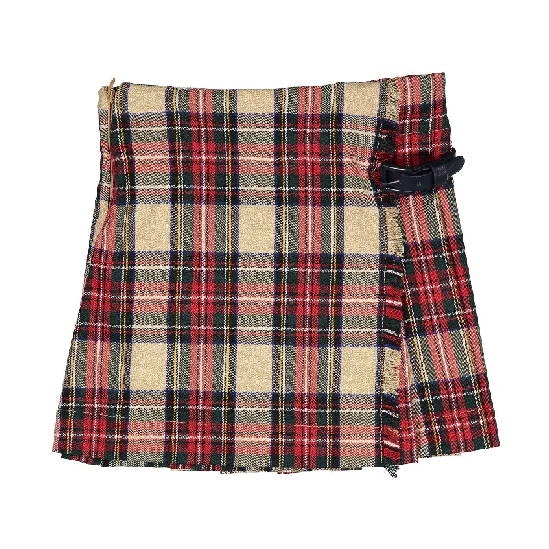 - Rabbit grass rack to prevent waste food boxPiccola Ludo Red Plaid Skirt