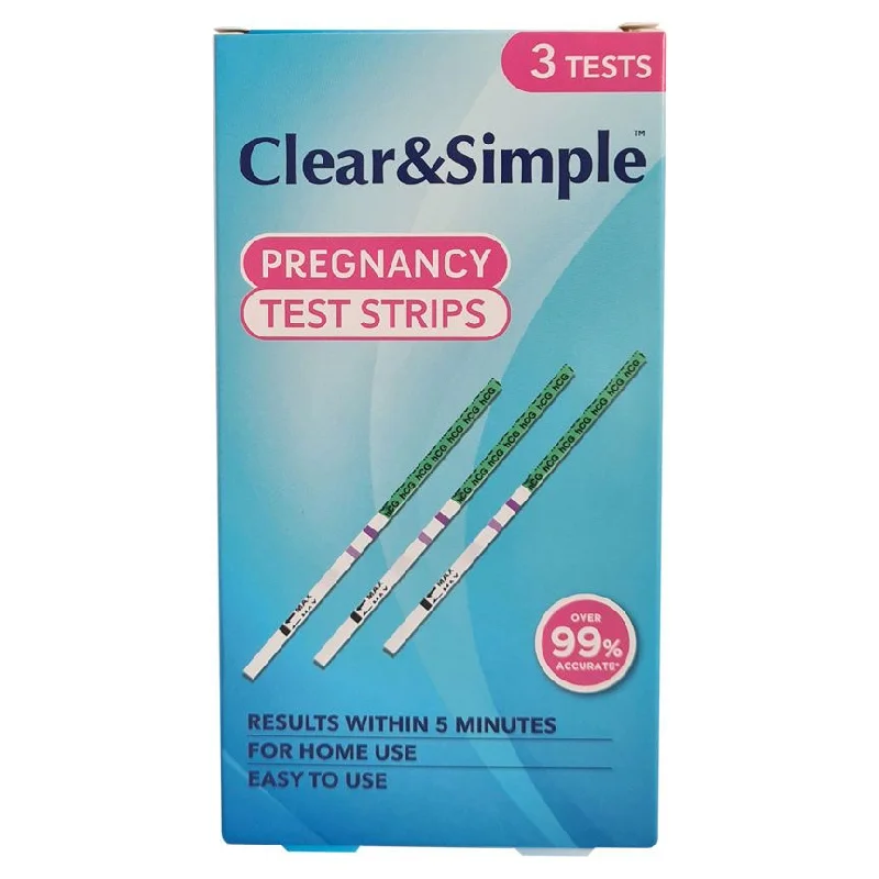 - Pet tear stain cleaning wipesClear & Simple 3 Pregnancy Test Strips