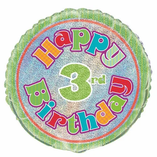 - Chinchilla cooling ice nest ceramic plate3rd Birthday - Foil Prismatic Balloon