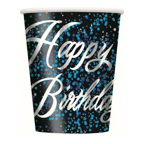 - Car dog seat beltGlitz Blue Happy Birthday - Paper Cups