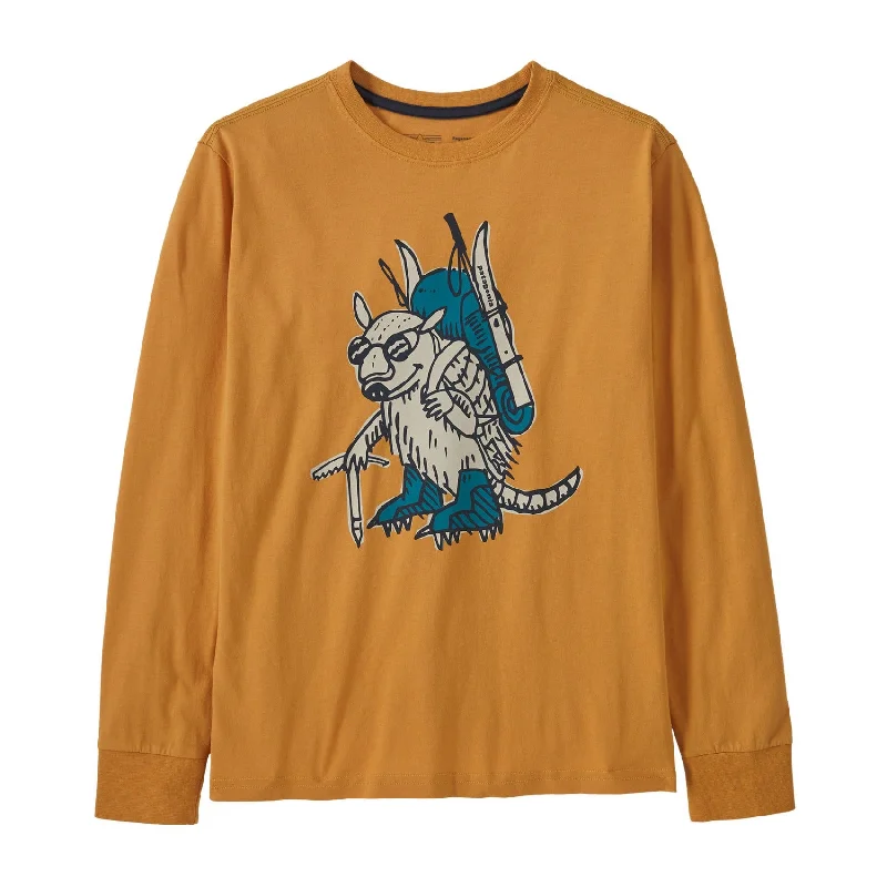 - Air box TSA certified check-inPatagonia Kids Long Sleeve Regenerative Organic Cotton Graphic T-shirt - Fun Hogs Armadillo / Dried Mango