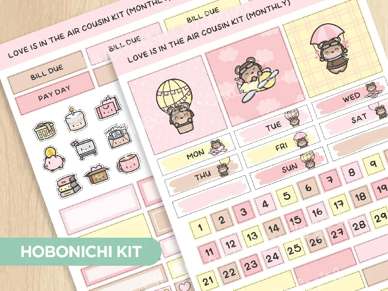  -Non-contact cat thermometerLove is in the air Theme Hobonichi Cousin Monthly Kit (Set of 2)