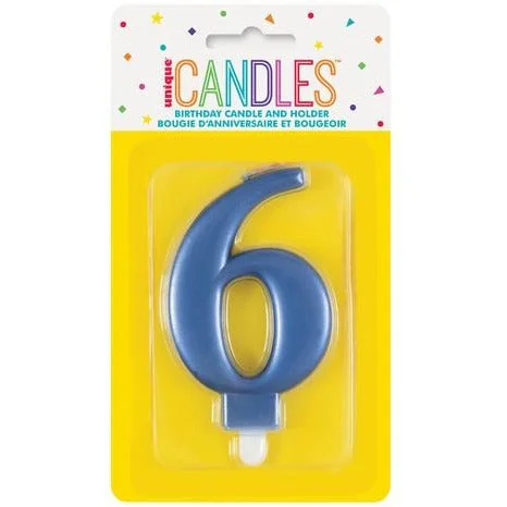 - Postoperative pet anti-licking Elizabethan collarBirthday Candle Number 6 - Metallic Blue