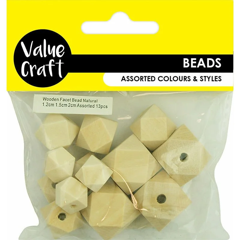 Pet ProductsBeads Wood Facet - Natural