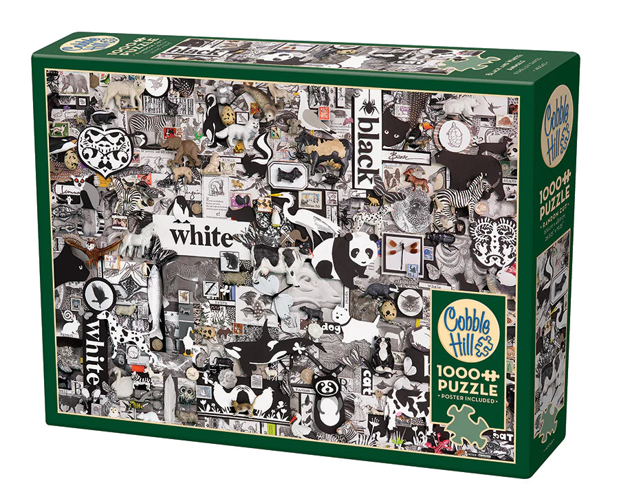 - Pet vitamin complex nutrition tabletsBlack and White: Animals, 1000 Piece Jigsaw Puzzle