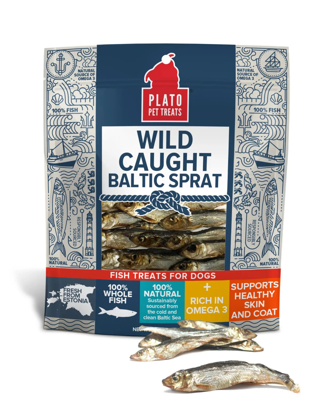 - Air box TSA certified check-inPlato Wild Caught Baltic Sprat Fish Dog Treat 3oz.