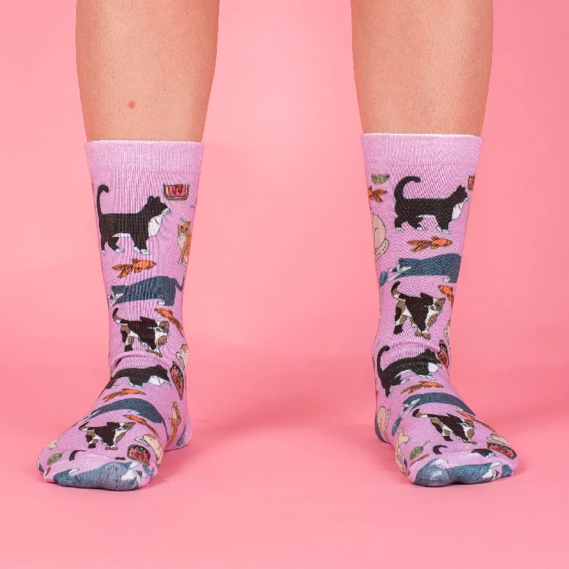 - Natural latex pet mattressMeow Purple Socks