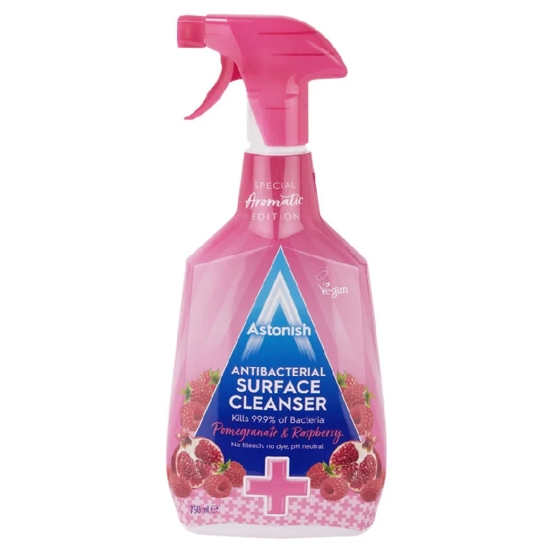 - Cat stress soothing sprayAstonish Antibacterial Surface Cleanser Pomegranate & Raspberry